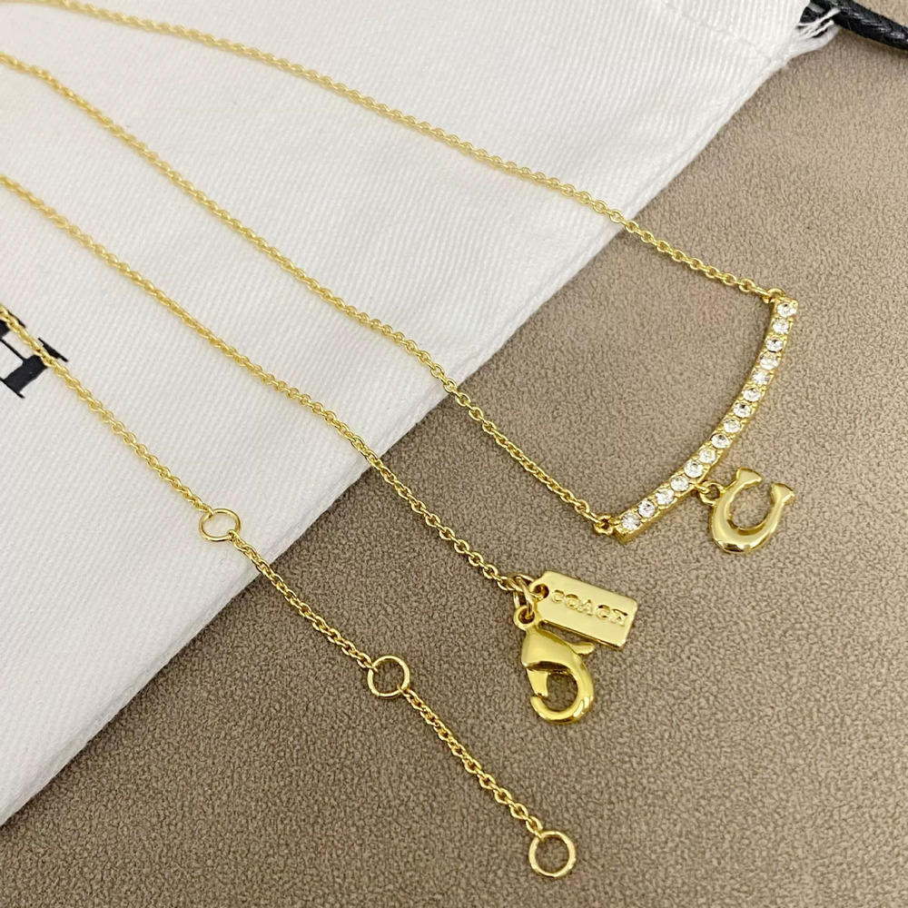 Coach Rhinestone Letter Pendant Necklace - Picture 4 of 6